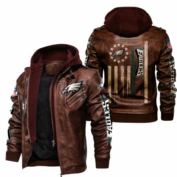 philadelphia eagles leather jacket logo nfl