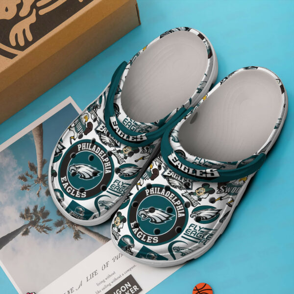Footwearmerch Philadelphia Eagles NFL Sport Crocs Clogs Shoes Comfortable For Men Women and Kids - Image 2