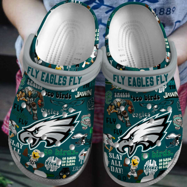 Philadelphia Eagles NFL Sport Crocs Crocband Clogs Shoes Comfortable For Men Women