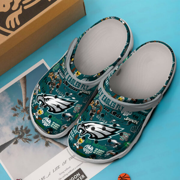 Philadelphia Eagles NFL Sport Crocs Crocband Clogs Shoes Comfortable For Men Women - Image 2