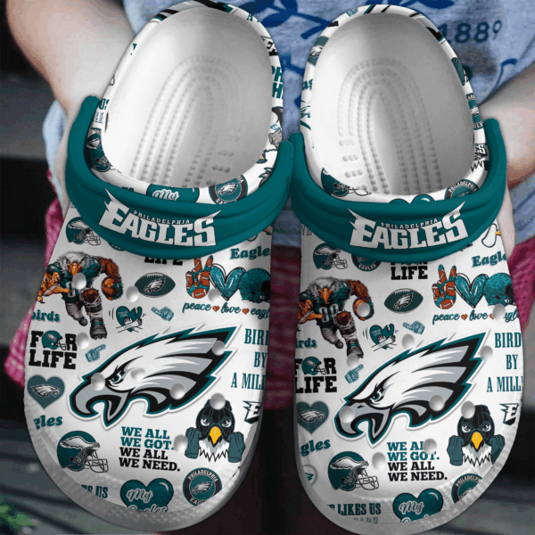 Philadelphia Eagles NFL Sport Crocs Crocband Clogs Shoes Comfortable For Men Women A212