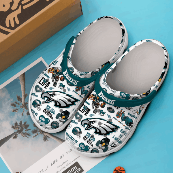 Philadelphia Eagles NFL Sport Crocs Crocband Clogs Shoes Comfortable For Men Women A212 - Image 2